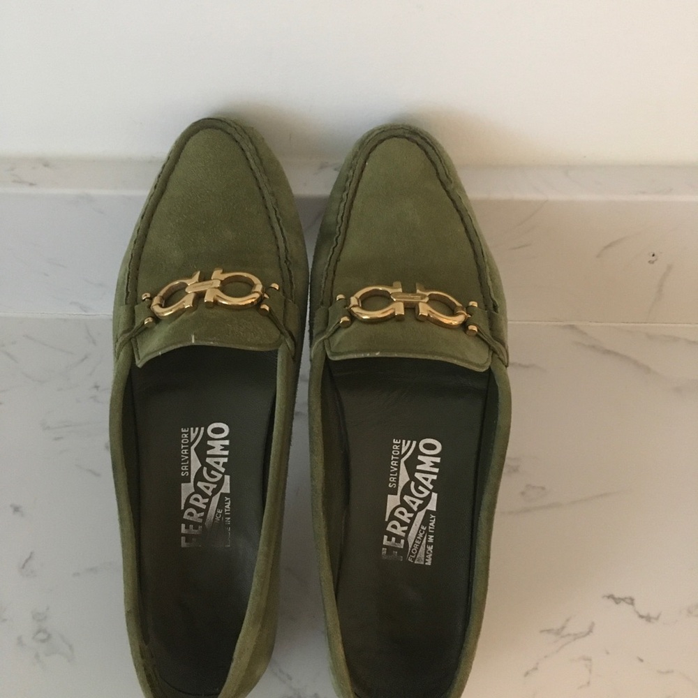 Salvatore Ferragamo Green Loafers for ladies